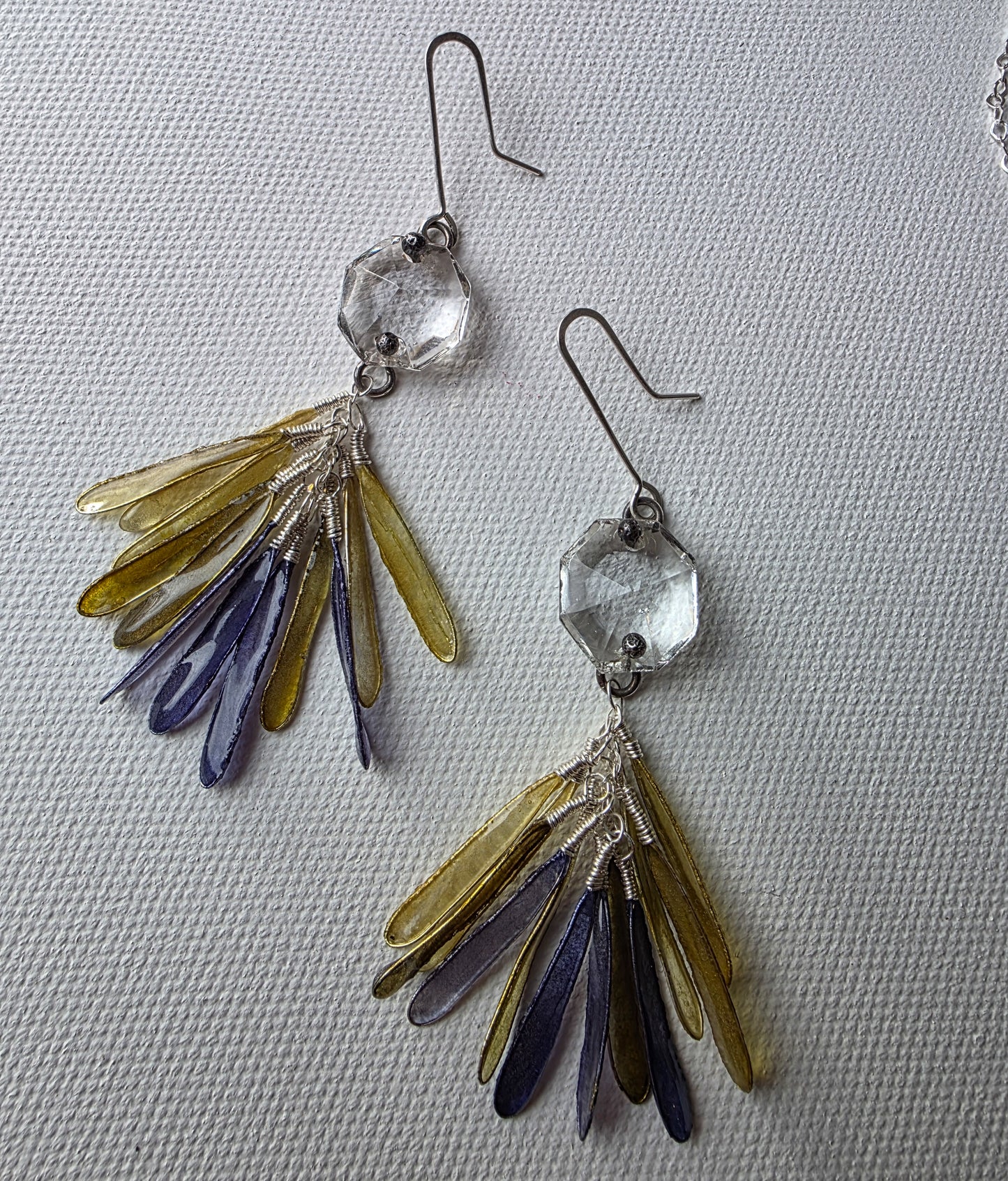Crystal Frost Earrings, indigo