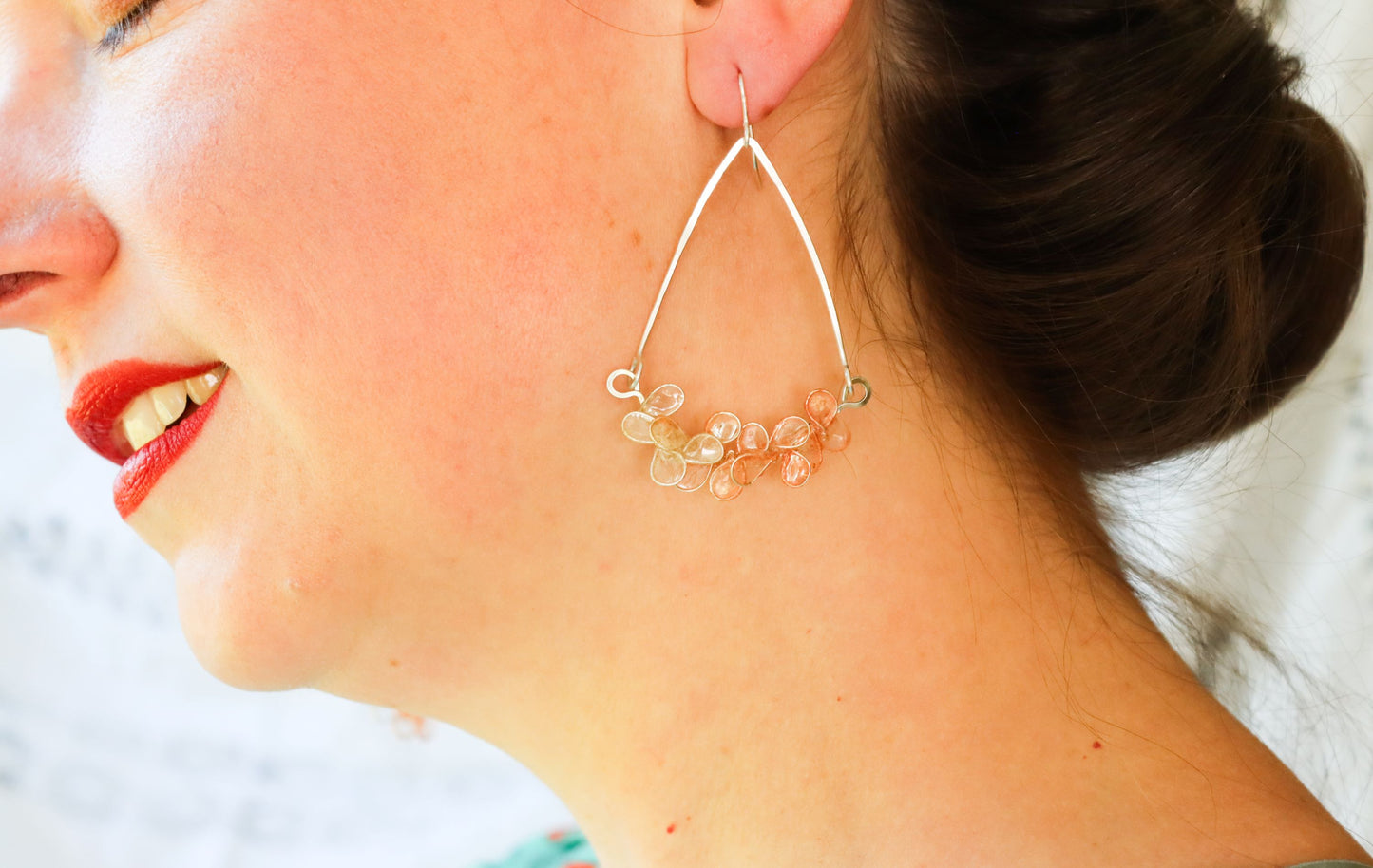 Garden Trellis Earrings : apricot