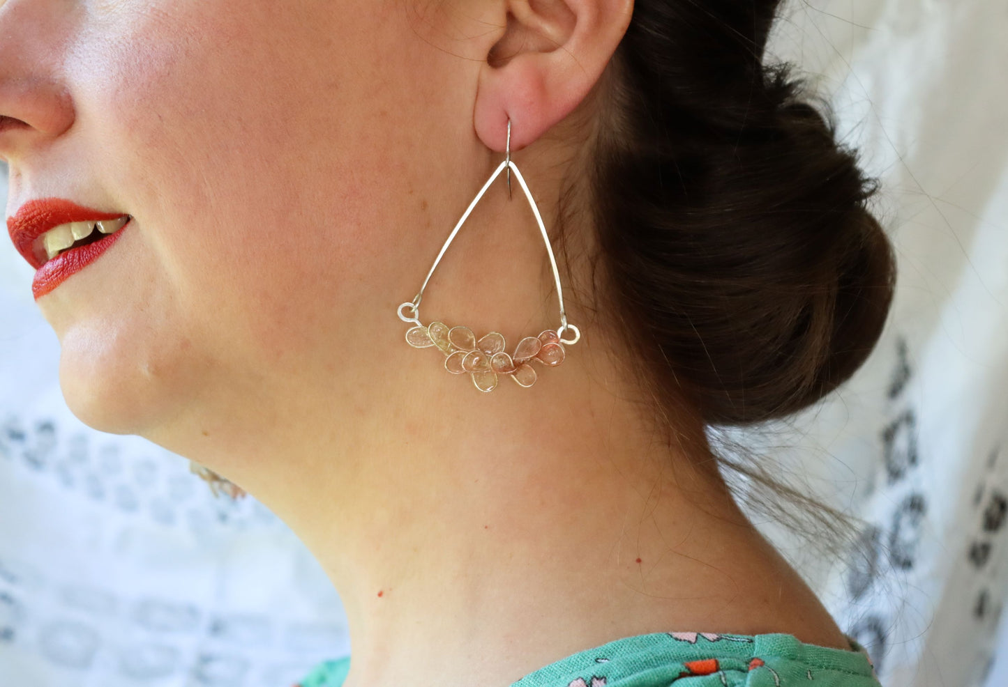 Garden Trellis Earrings : blush