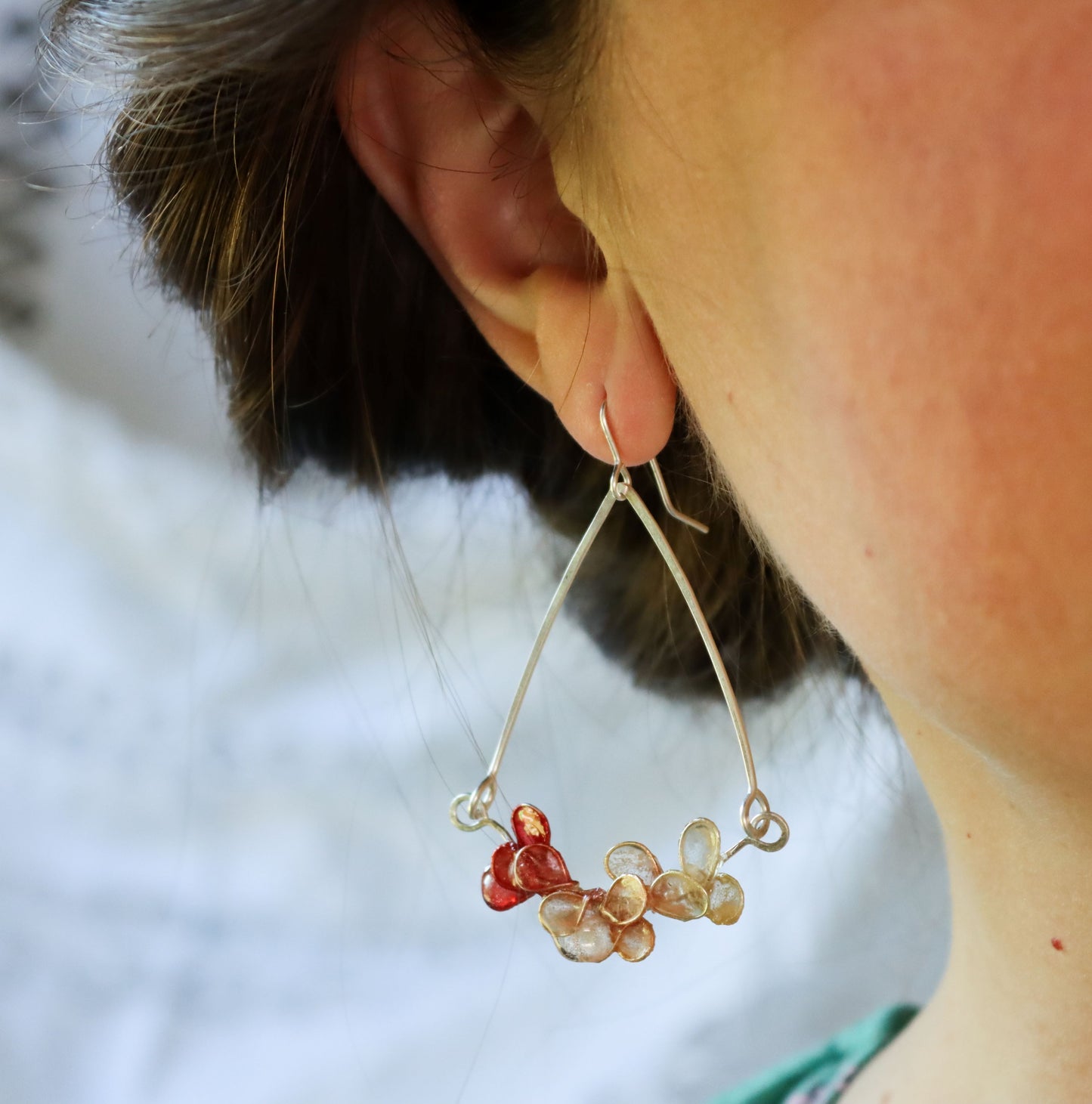 Garden Trellis Earrings : coral