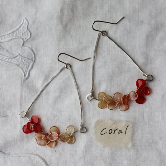 Garden Trellis Earrings : coral