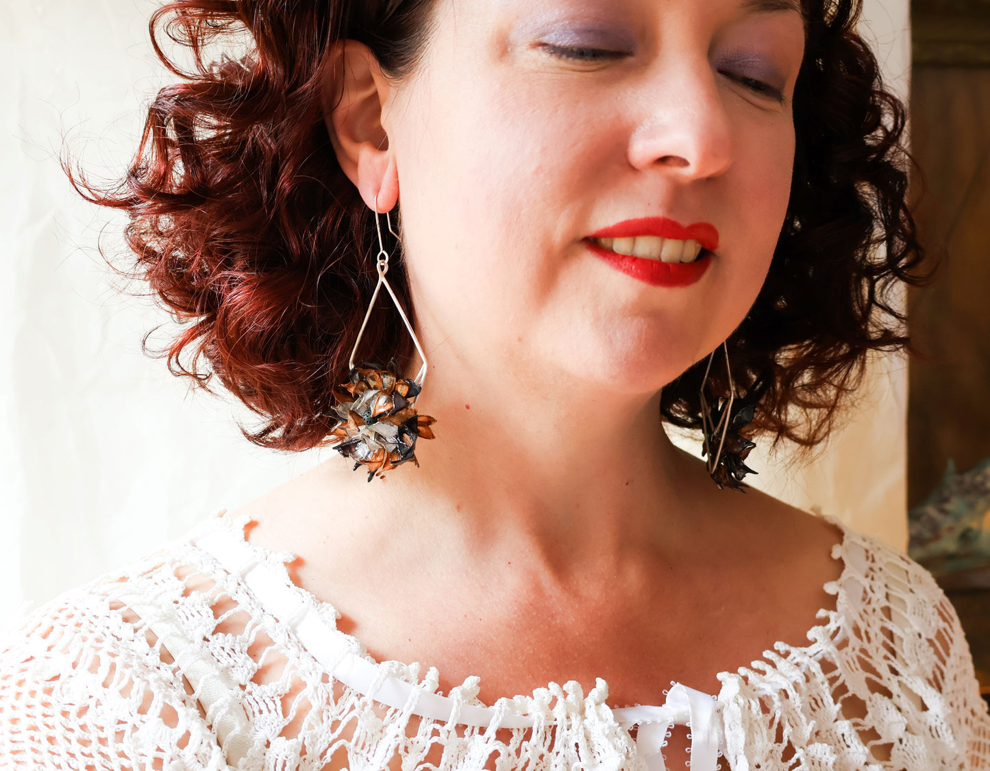 Shadow Gardenia Earrings