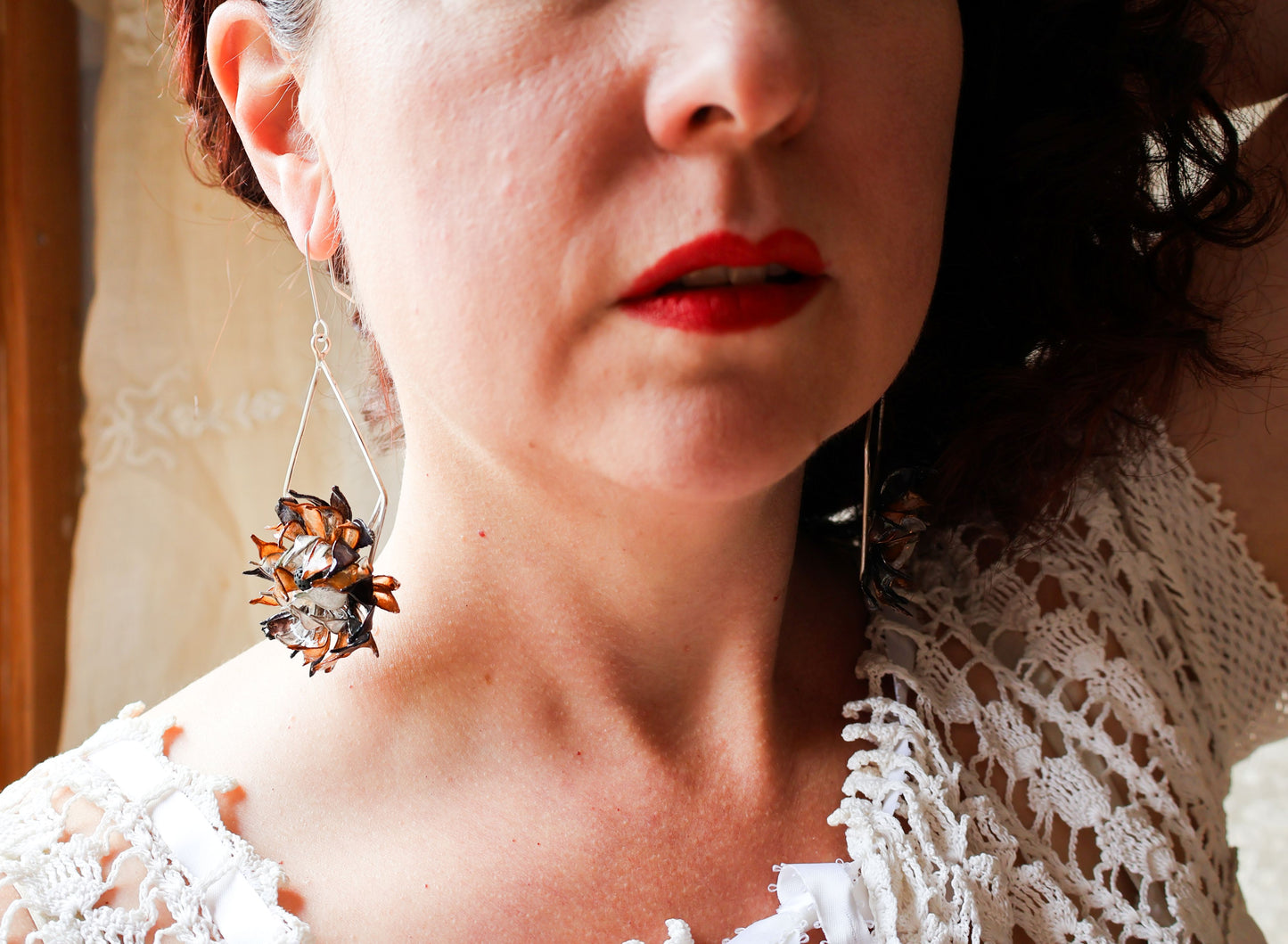 Shadow Gardenia Earrings
