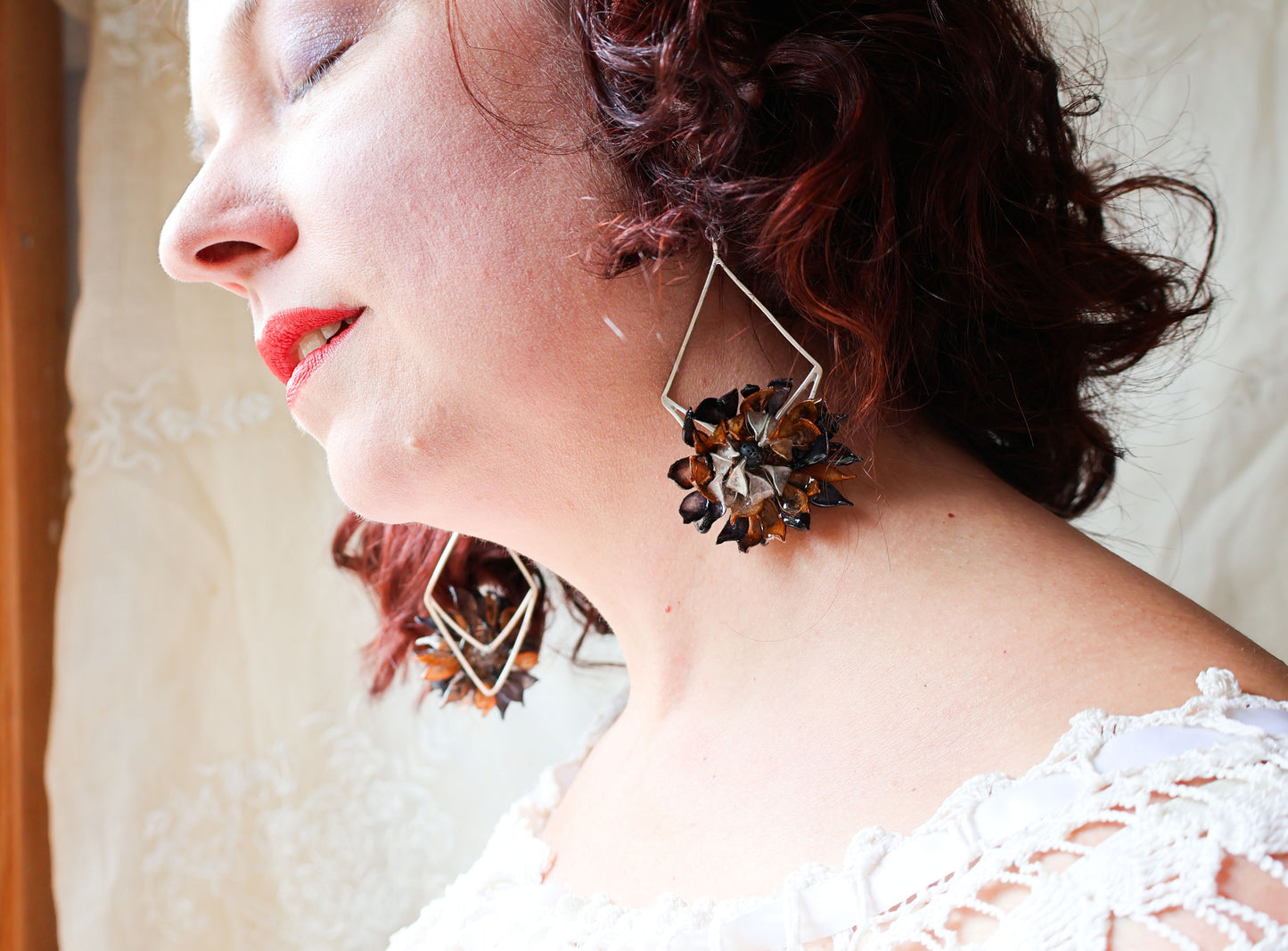 Shadow Gardenia Earrings