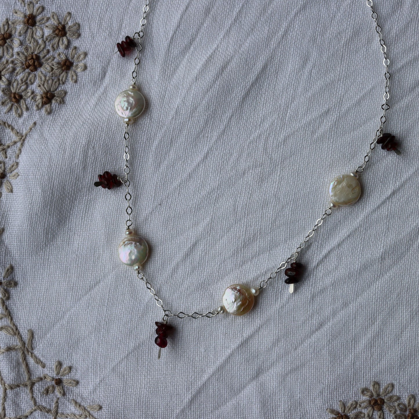 Garnets & Pearls Necklace