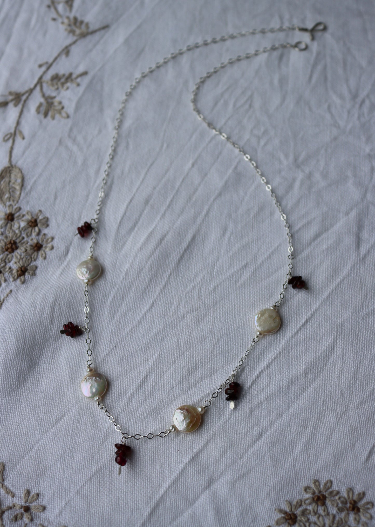 Garnets & Pearls Necklace