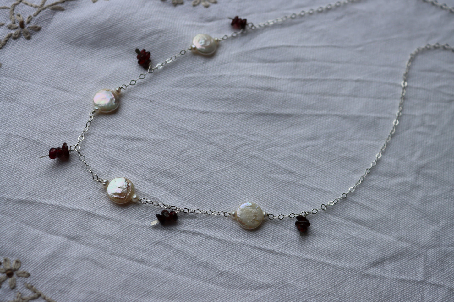 Garnets & Pearls Necklace