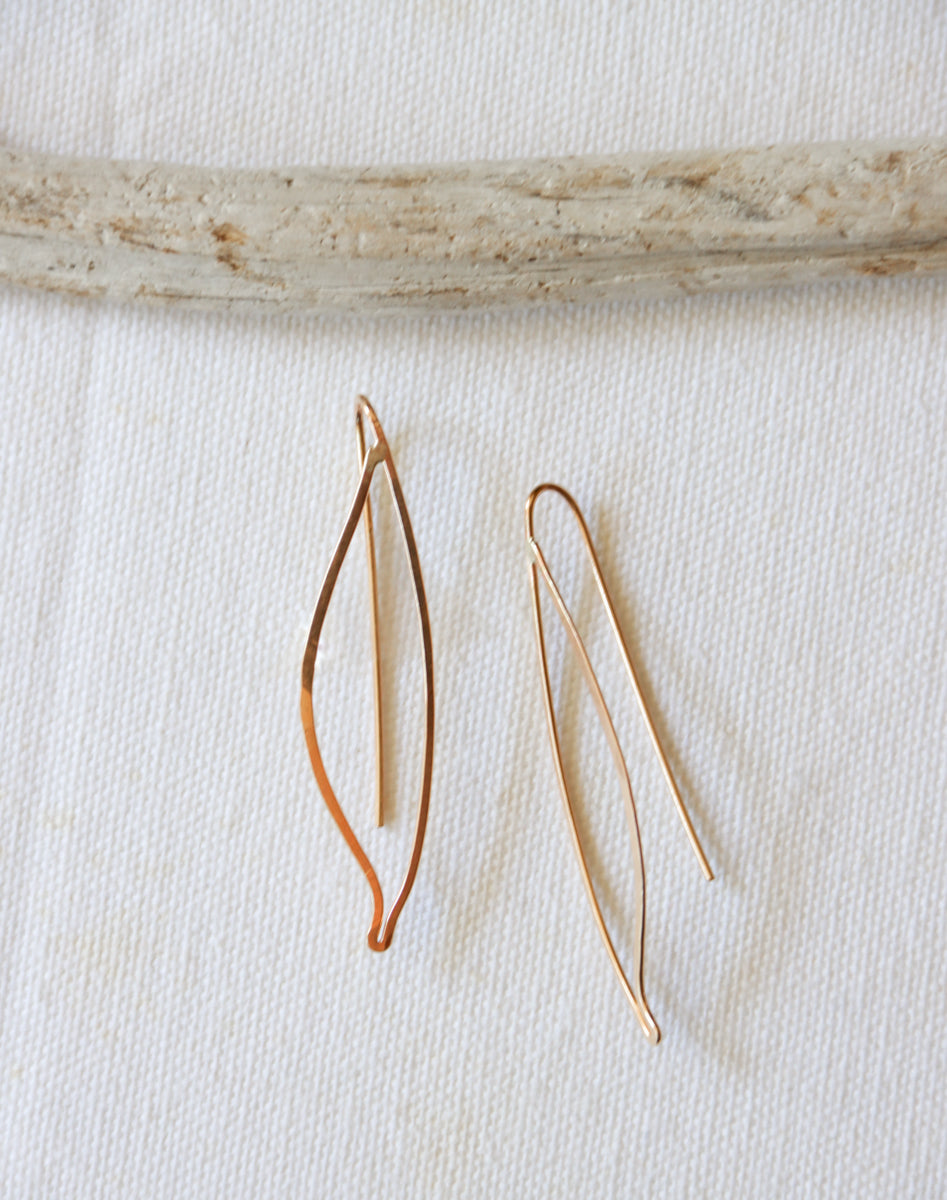 Sage Leaf Earrings, Gold-Filled