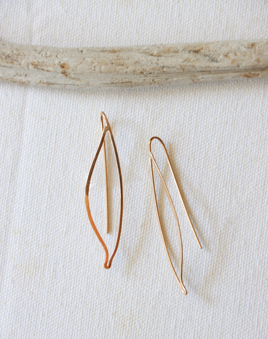 Sage Leaf Earrings, Gold-Filled