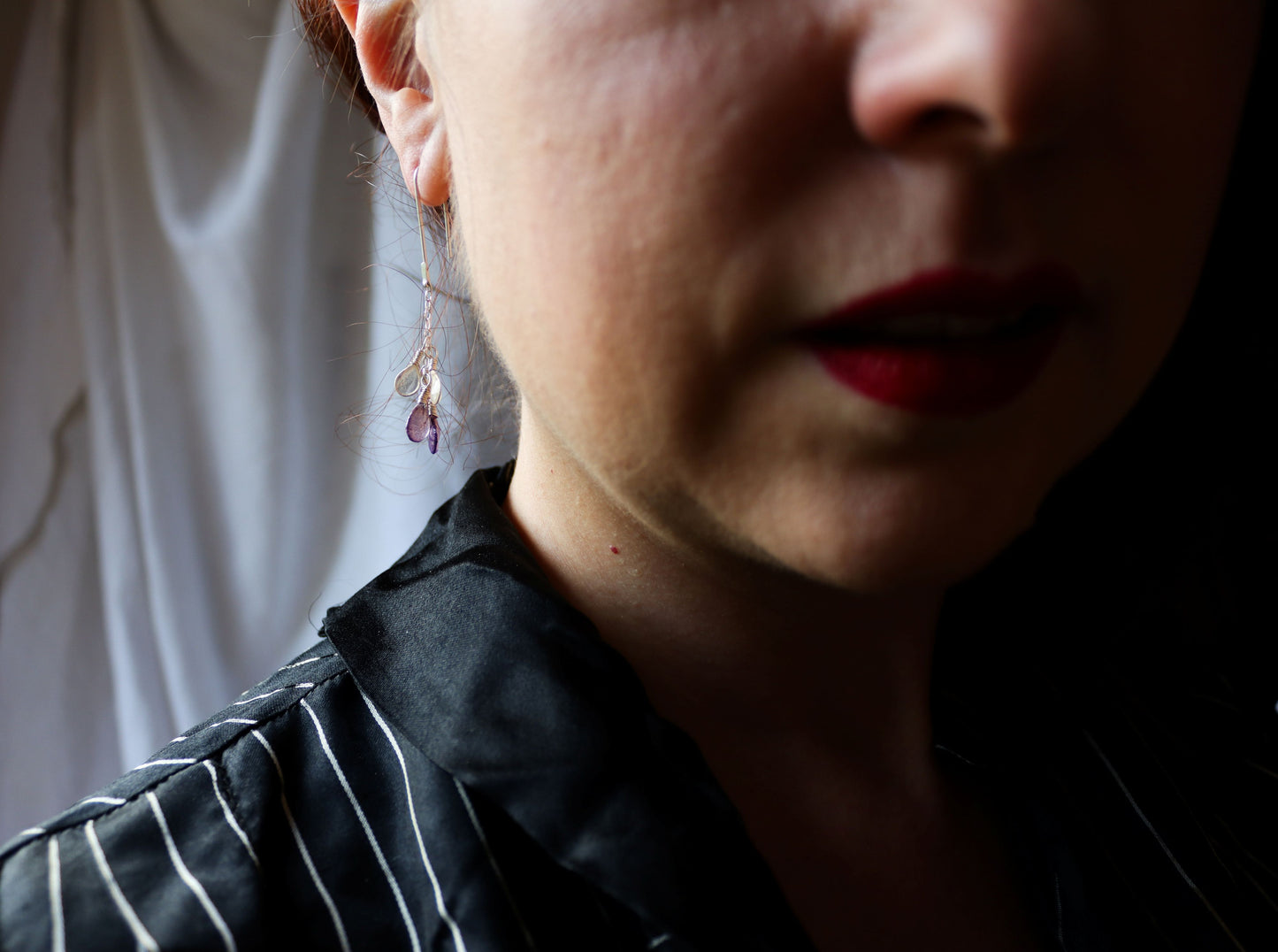 Harvest Earrings, small, lilac