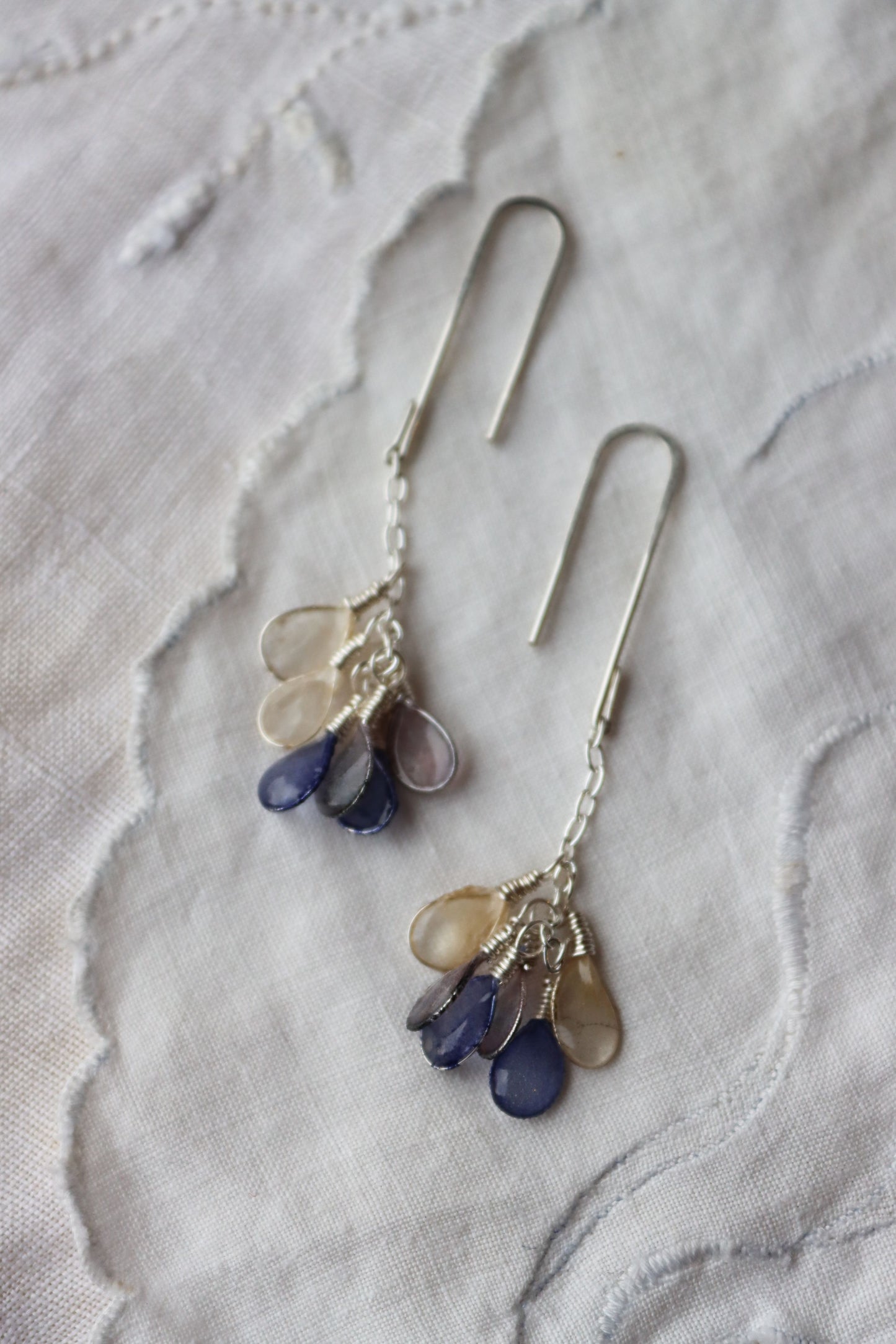 Harvest Earrings, small, indigo
