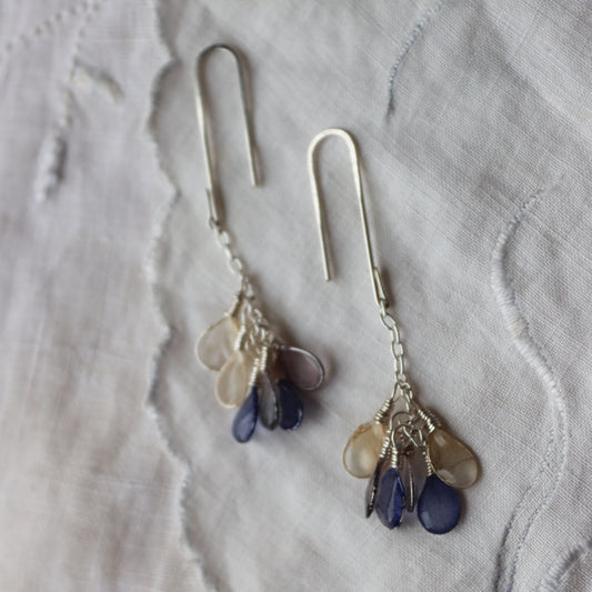 Harvest Earrings, small, indigo