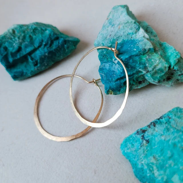 Harvest Moon Hoops, Sterling Silver