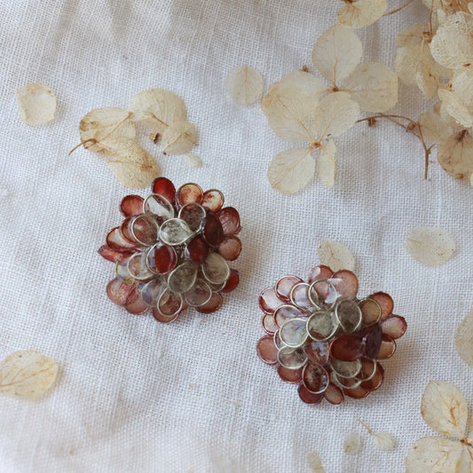 Hydrangea Earrings : burgundy
