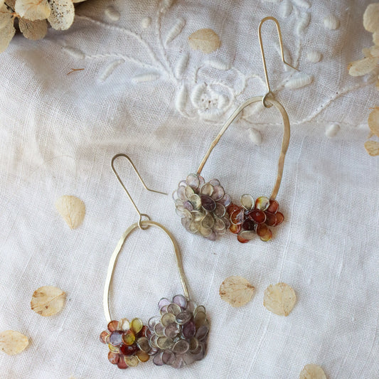 Hydrangea Flower Basket Earrings
