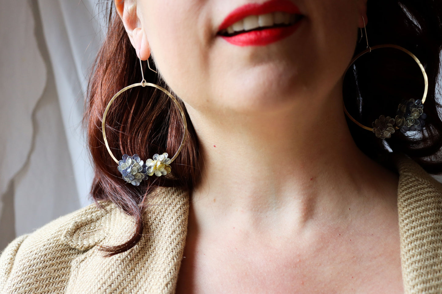 Hydrangea Bouquet Hoops : indigo & amber