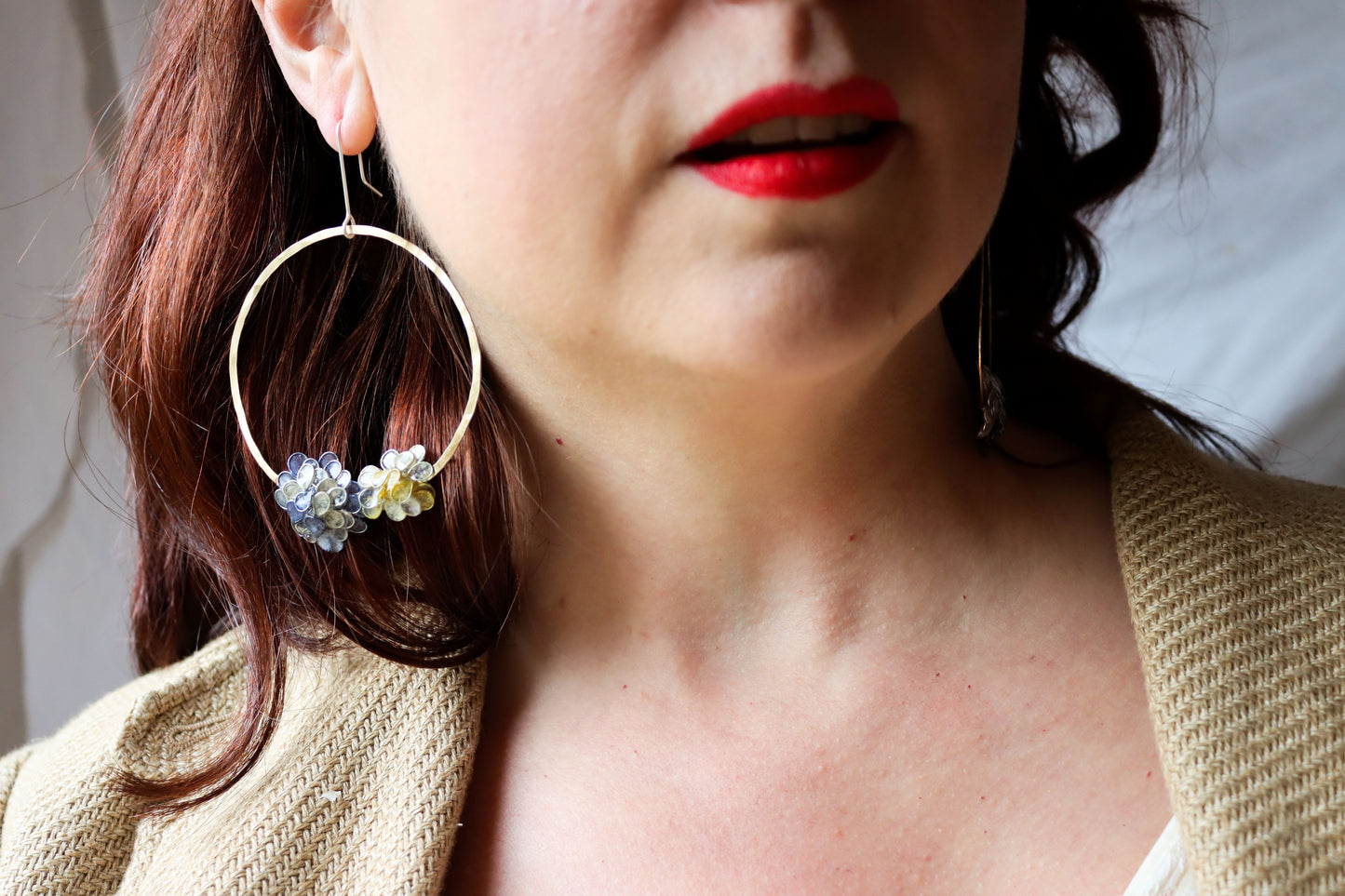 Hydrangea Bouquet Hoops : indigo & amber