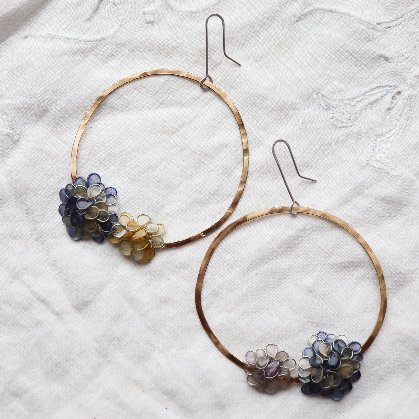 Hydrangea Bouquet Hoops : indigo & amber