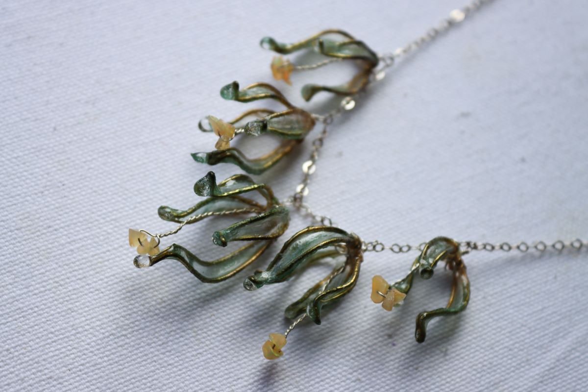 Lily Garland Necklace : ethiopian opals & cerulean