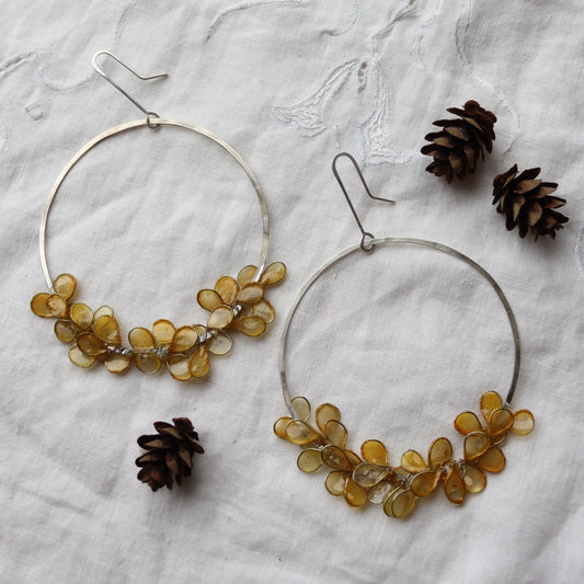 Laurel Earrings, Large : amber