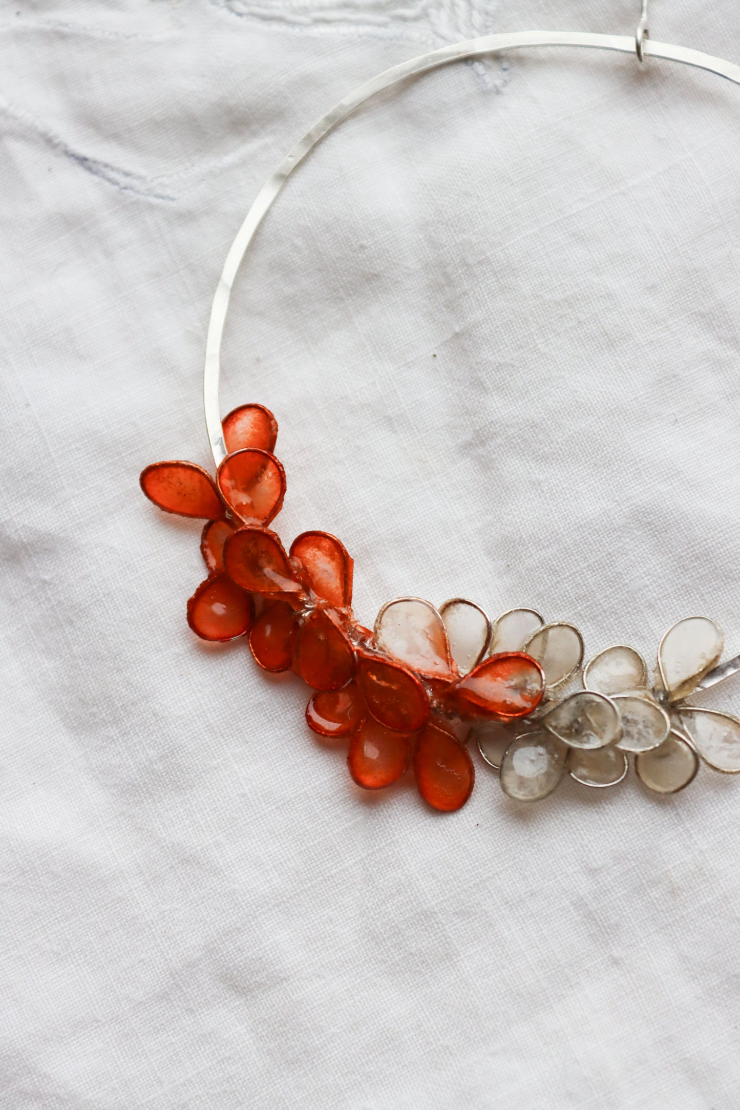 Laurel Earrings, Large : burnt orange & apricot