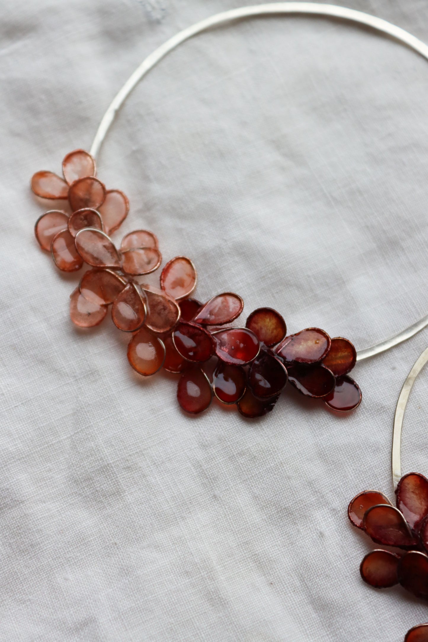 Laurel Earrings, Large : ombre bugundy