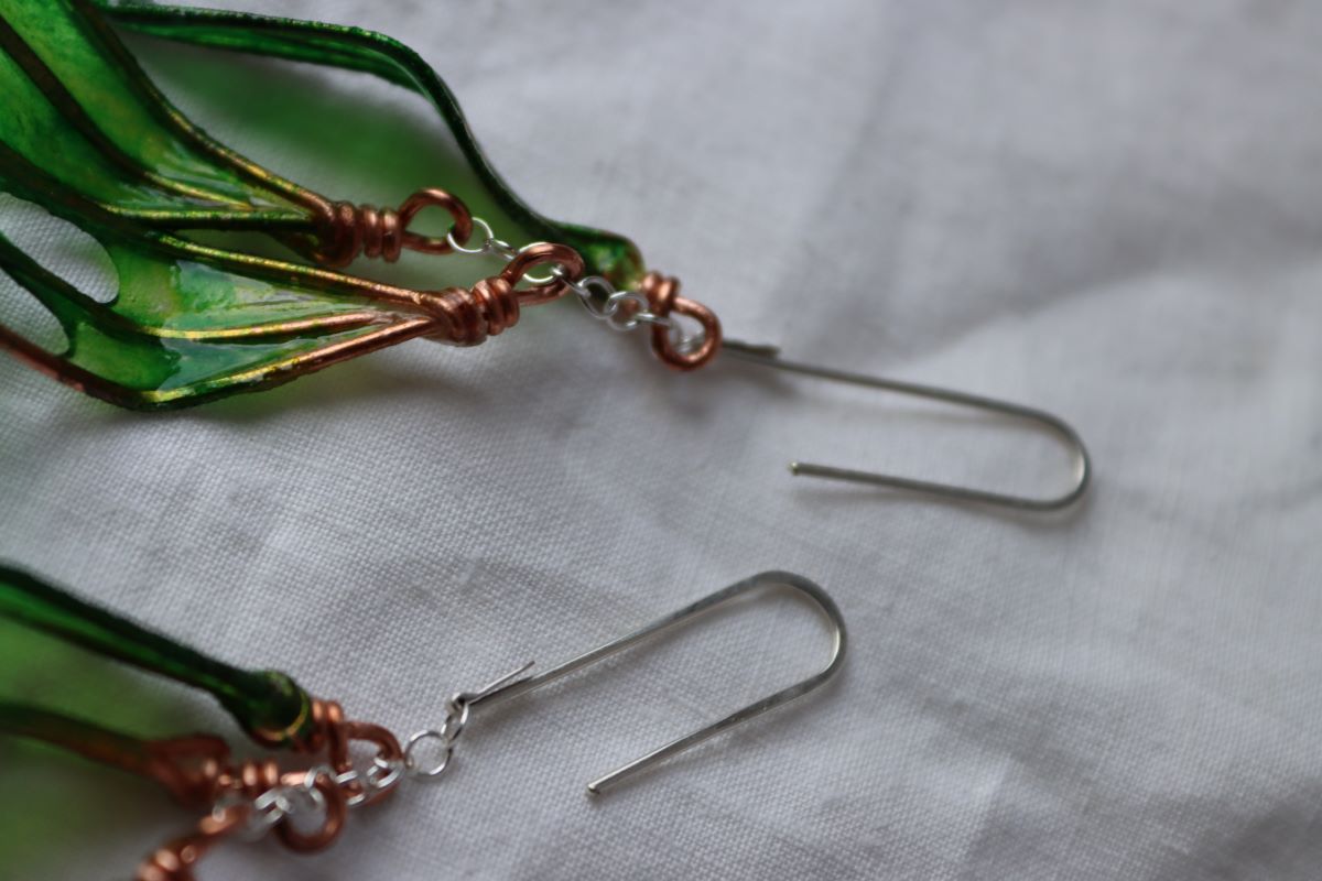 Leaf Cascade Earrings, spring green