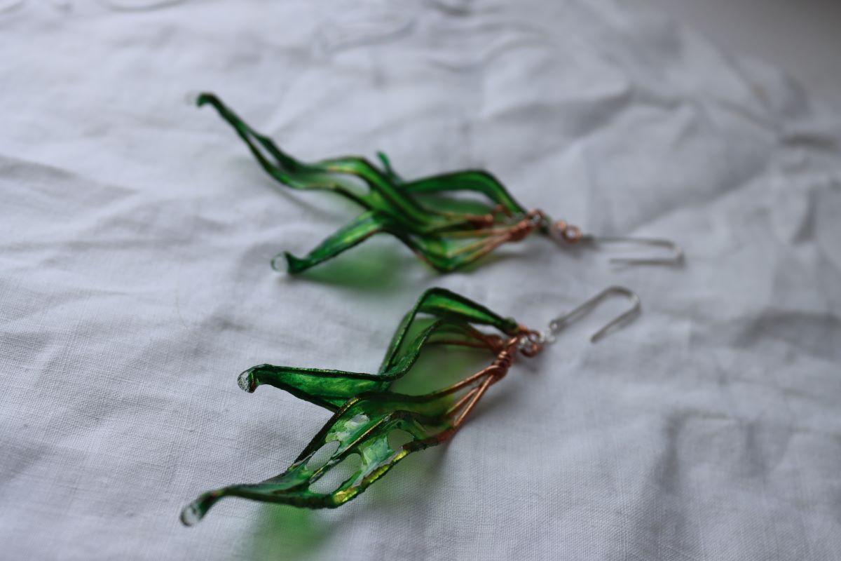 Leaf Cascade Earrings, spring green