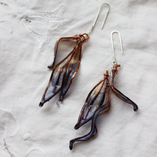 Leaf Cascade Earrings : indigo