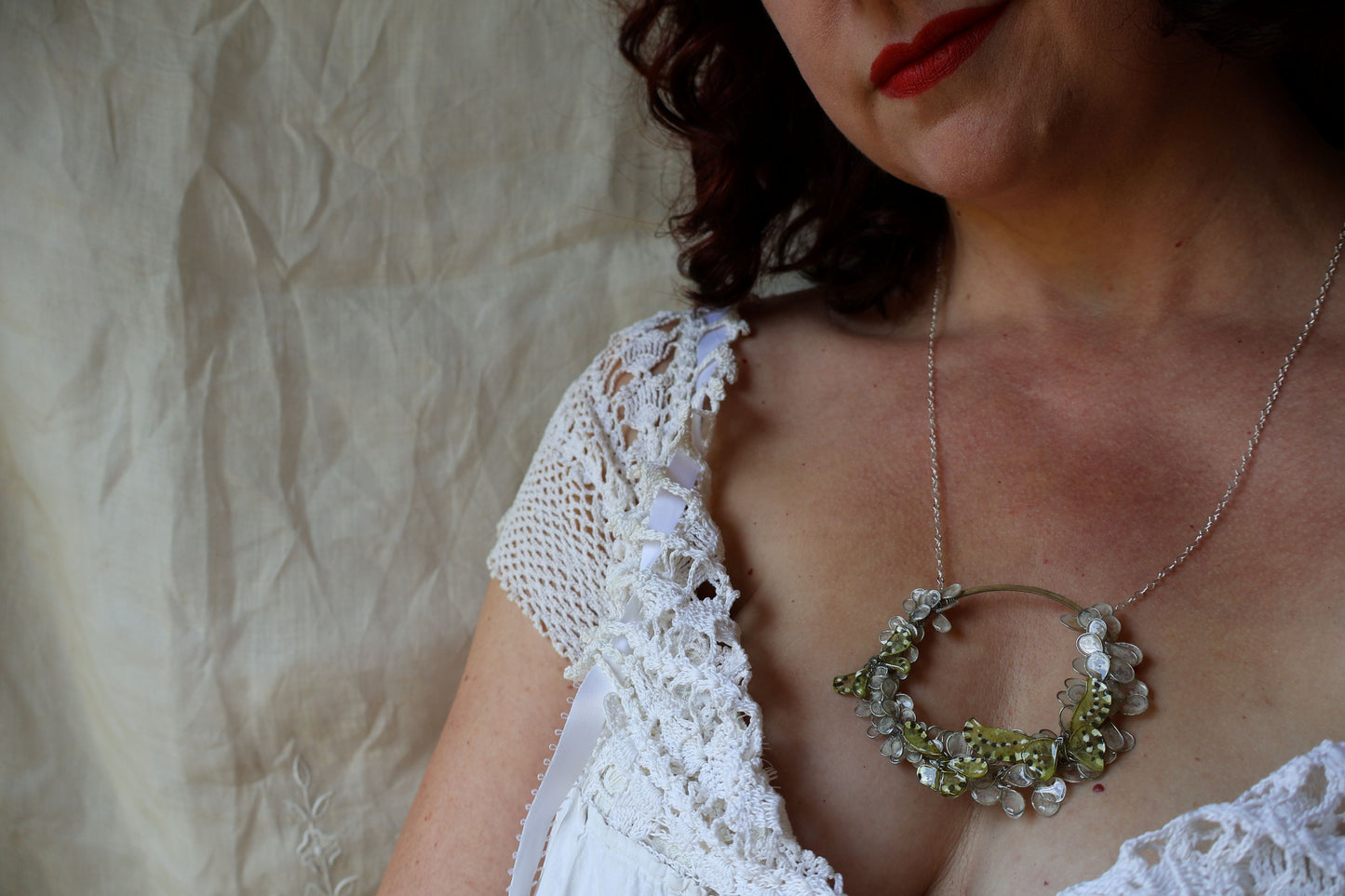 Butterfly Wreath Necklace