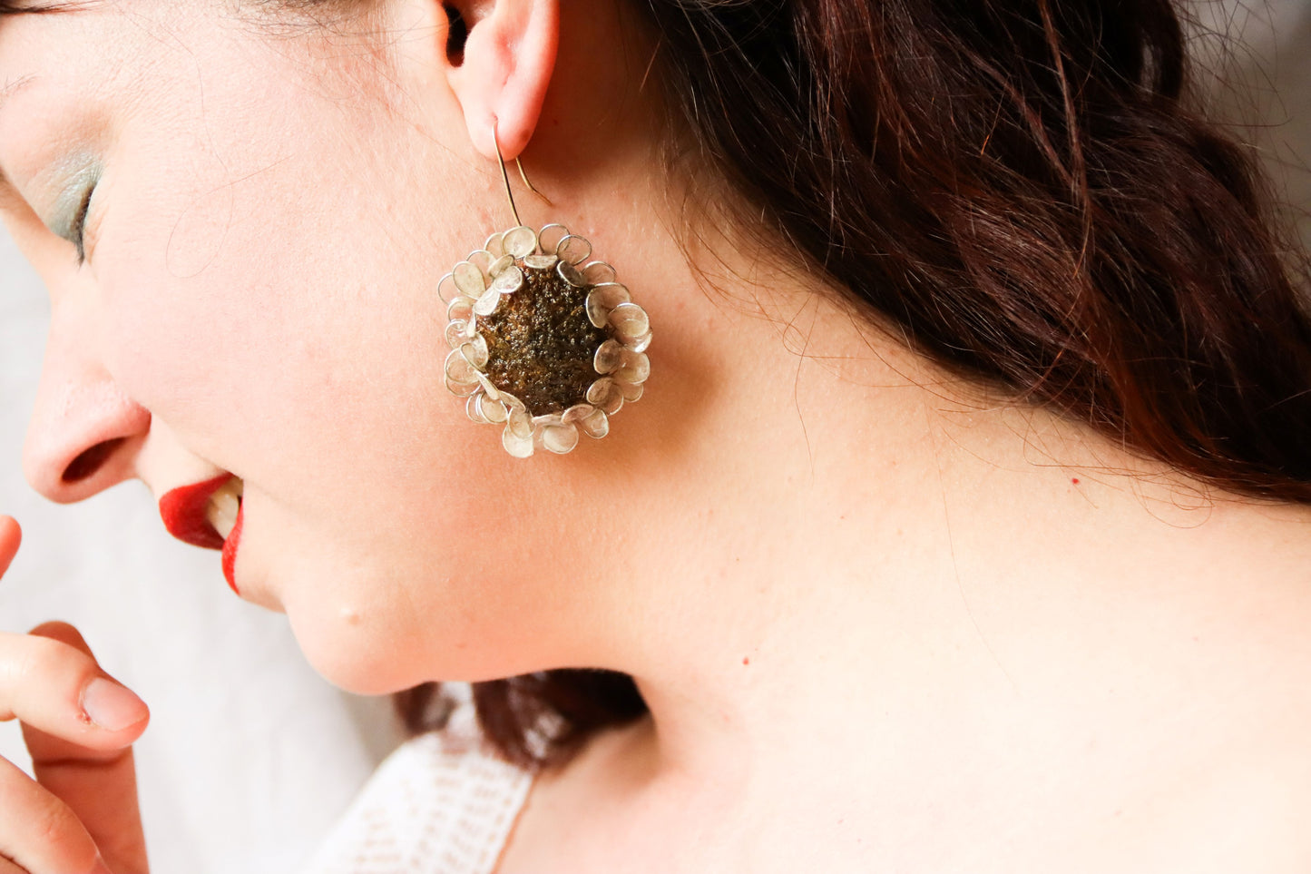 Moss Covered Rocks: Earrings, No. 1