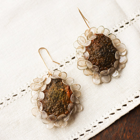 Moss Covered Rocks: Earrings, No. 1