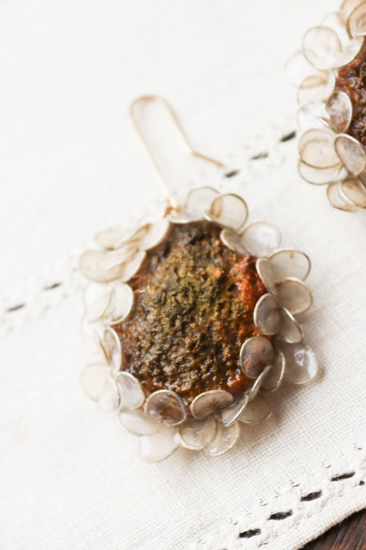 Moss Covered Rocks: Earrings, No. 1