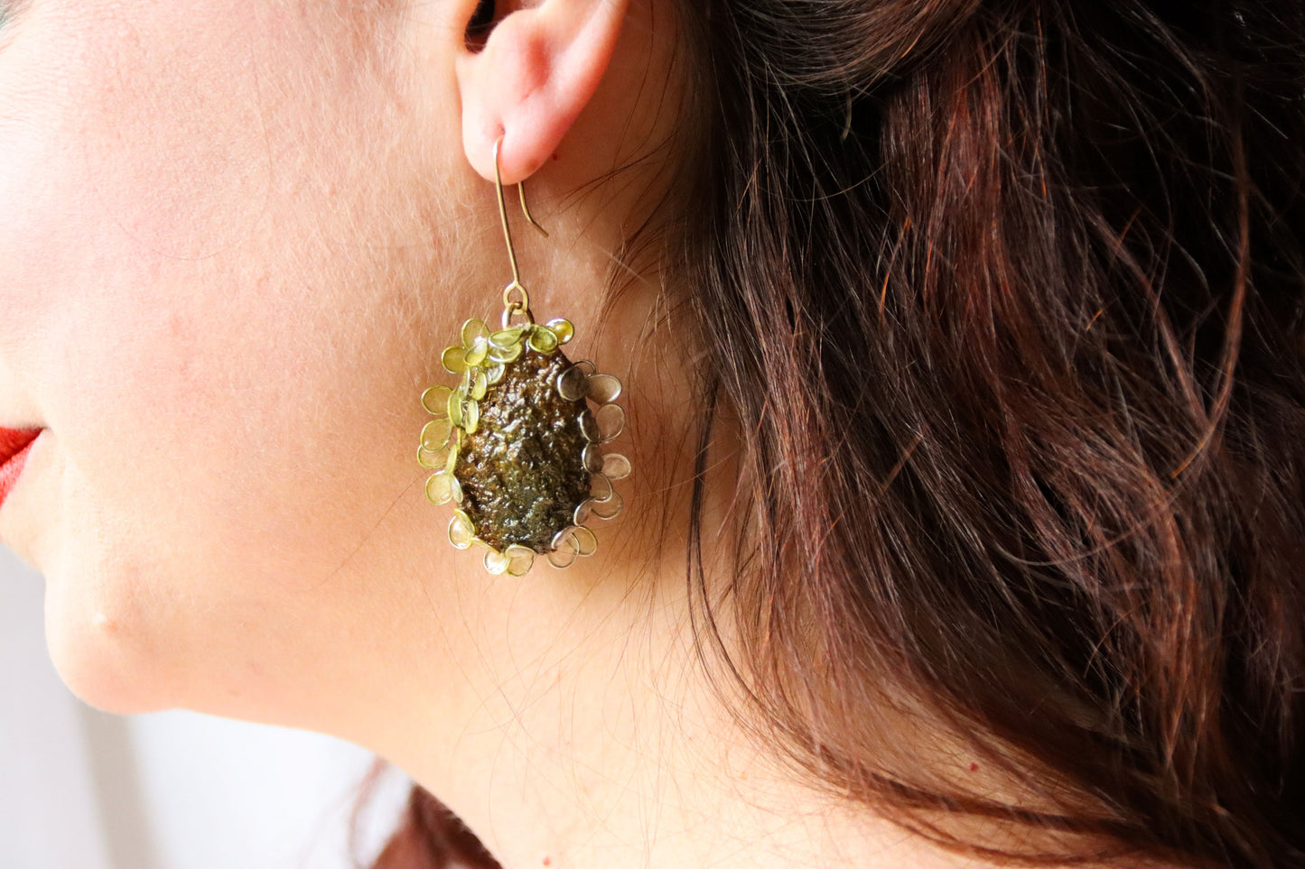 Moss Covered Rocks: Earrings, No. 2