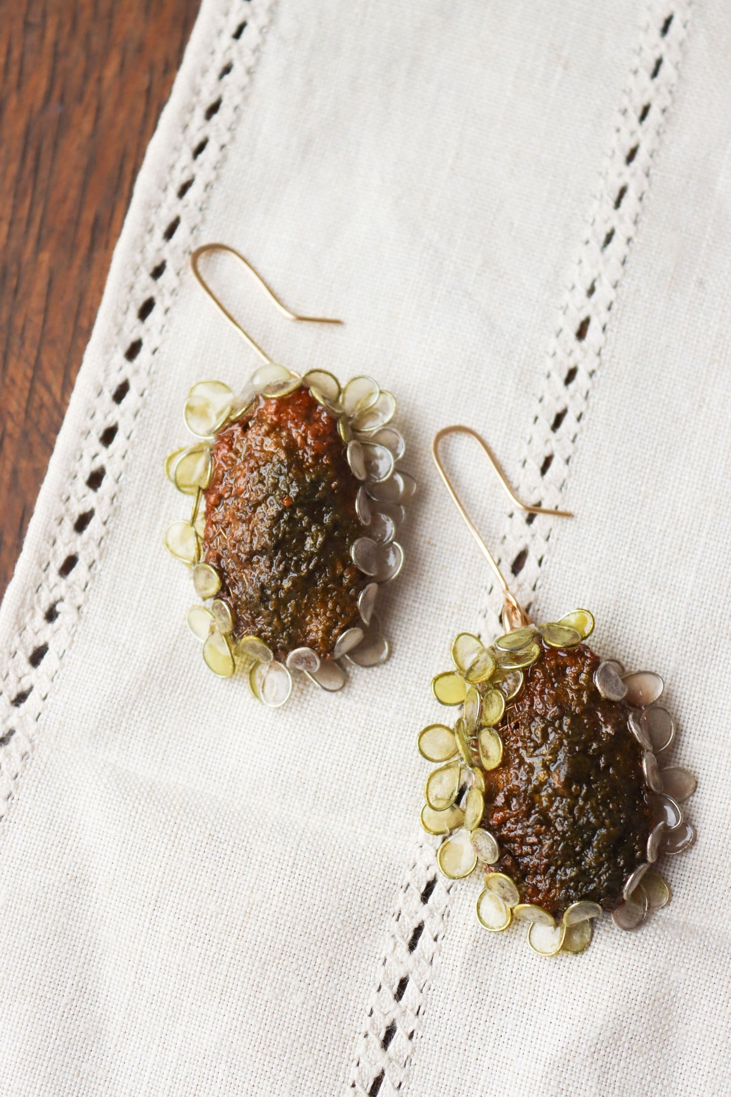Moss Covered Rocks: Earrings, No. 2