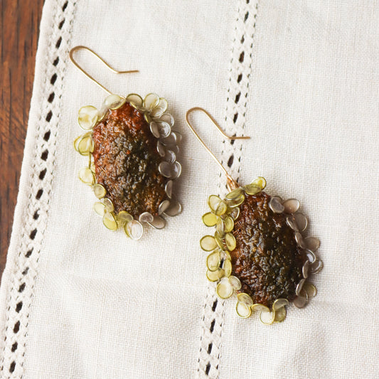 Moss Covered Rocks: Earrings, No. 2