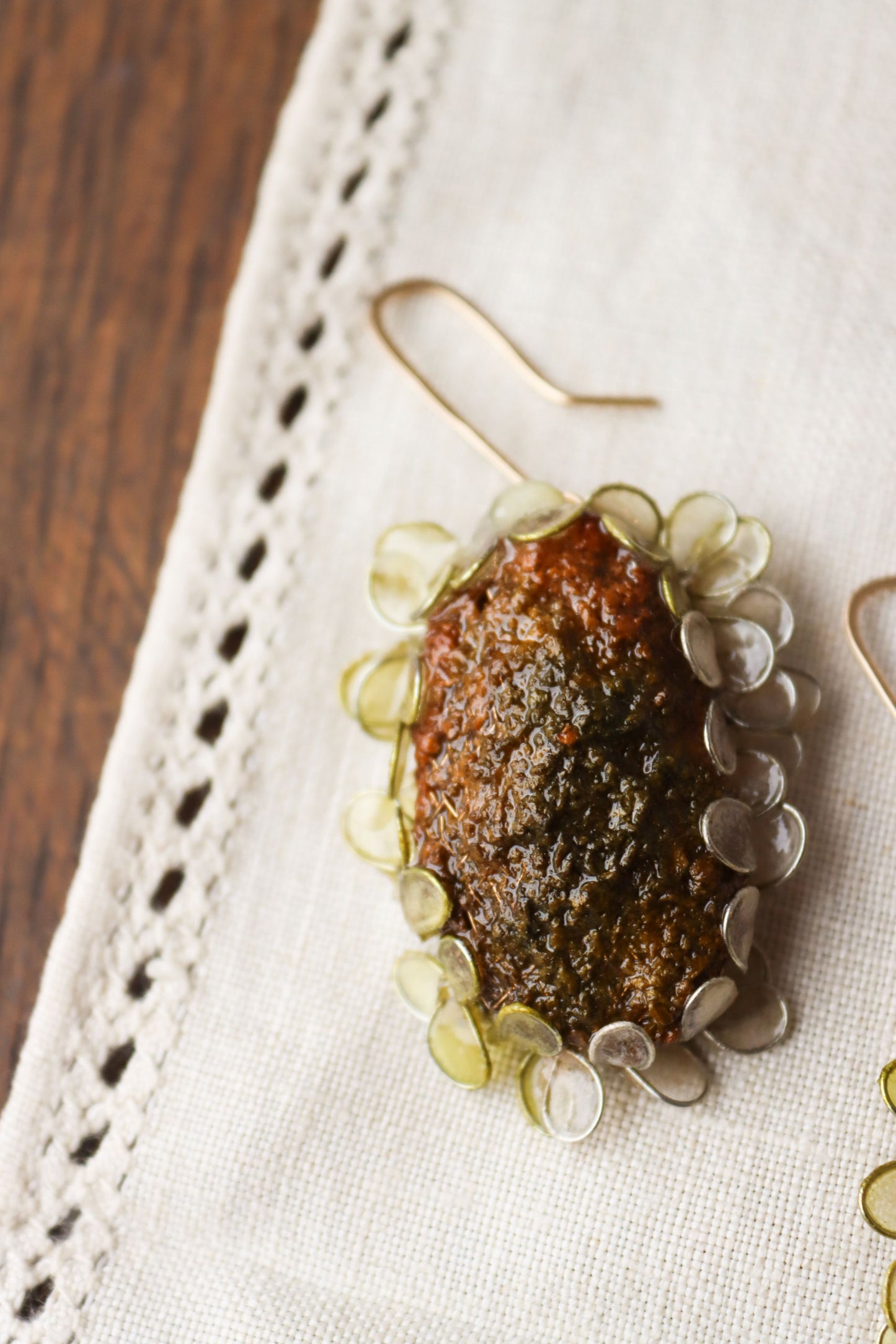 Moss Covered Rocks: Earrings, No. 2