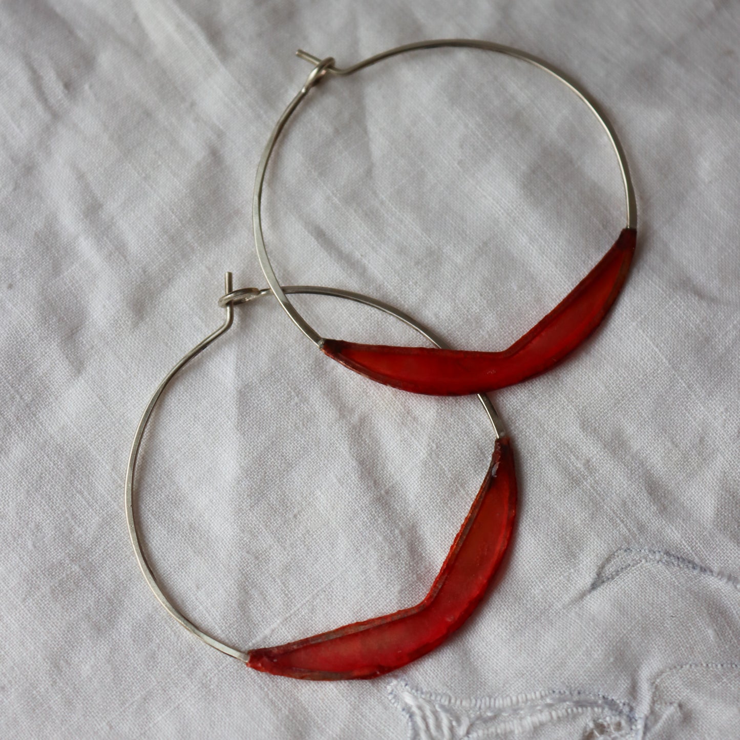 Paper Chevron Hoops, coral