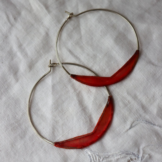 Paper Chevron Hoops, coral