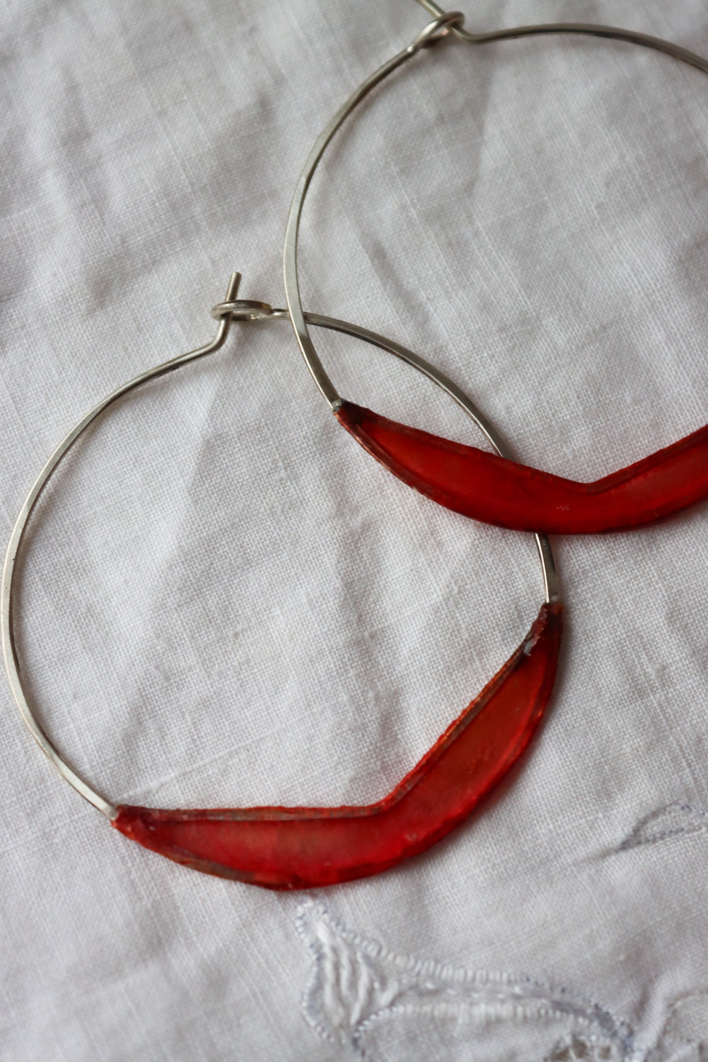 Paper Chevron Hoops, coral