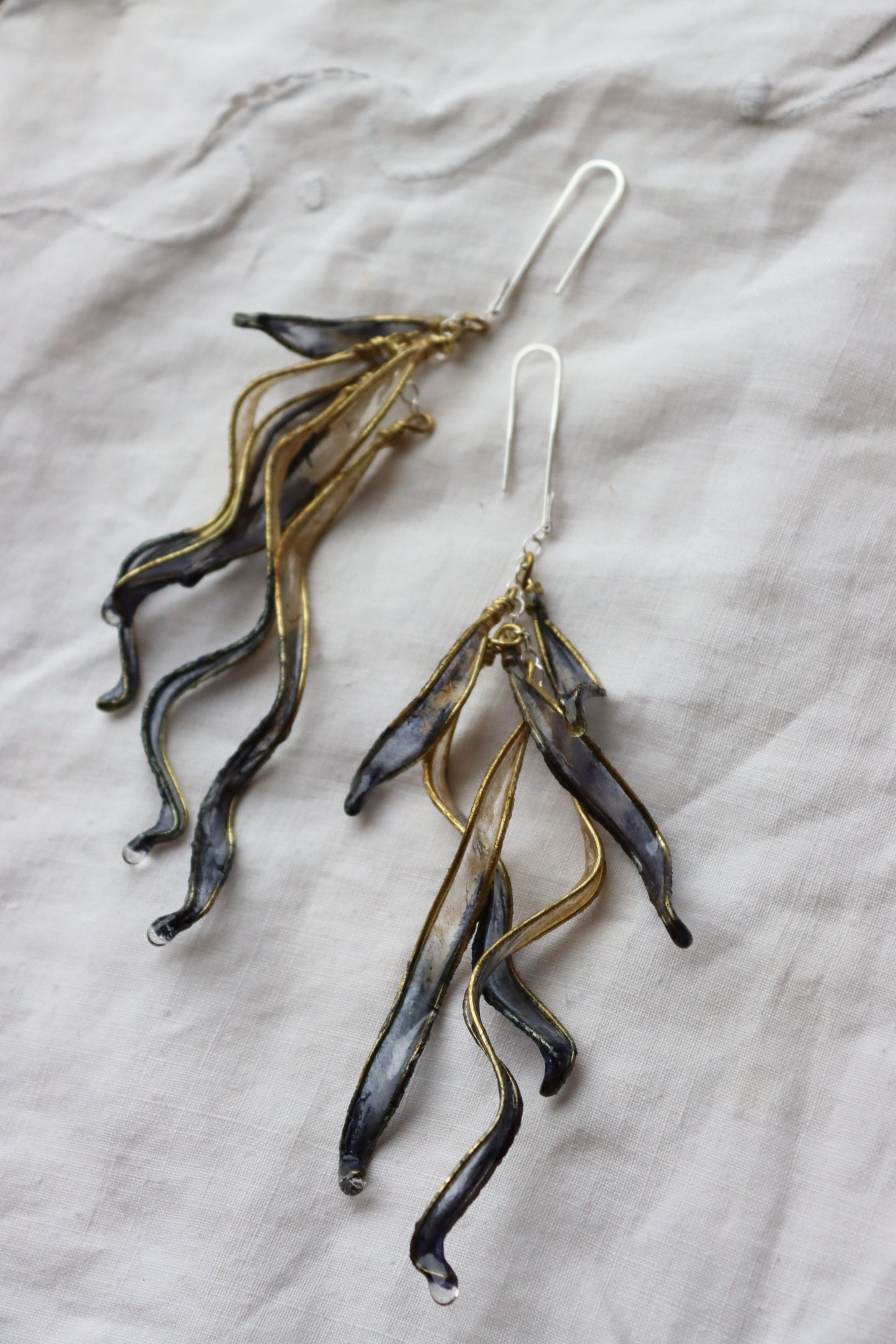 Petal Drop Earrings, large : indigo