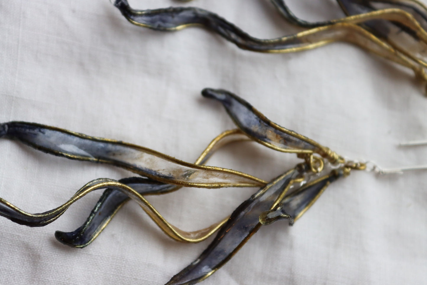 Petal Drop Earrings, large : indigo