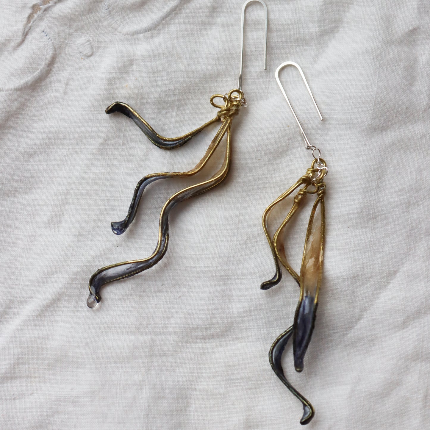 Petal Drop Earrings, small : indigo