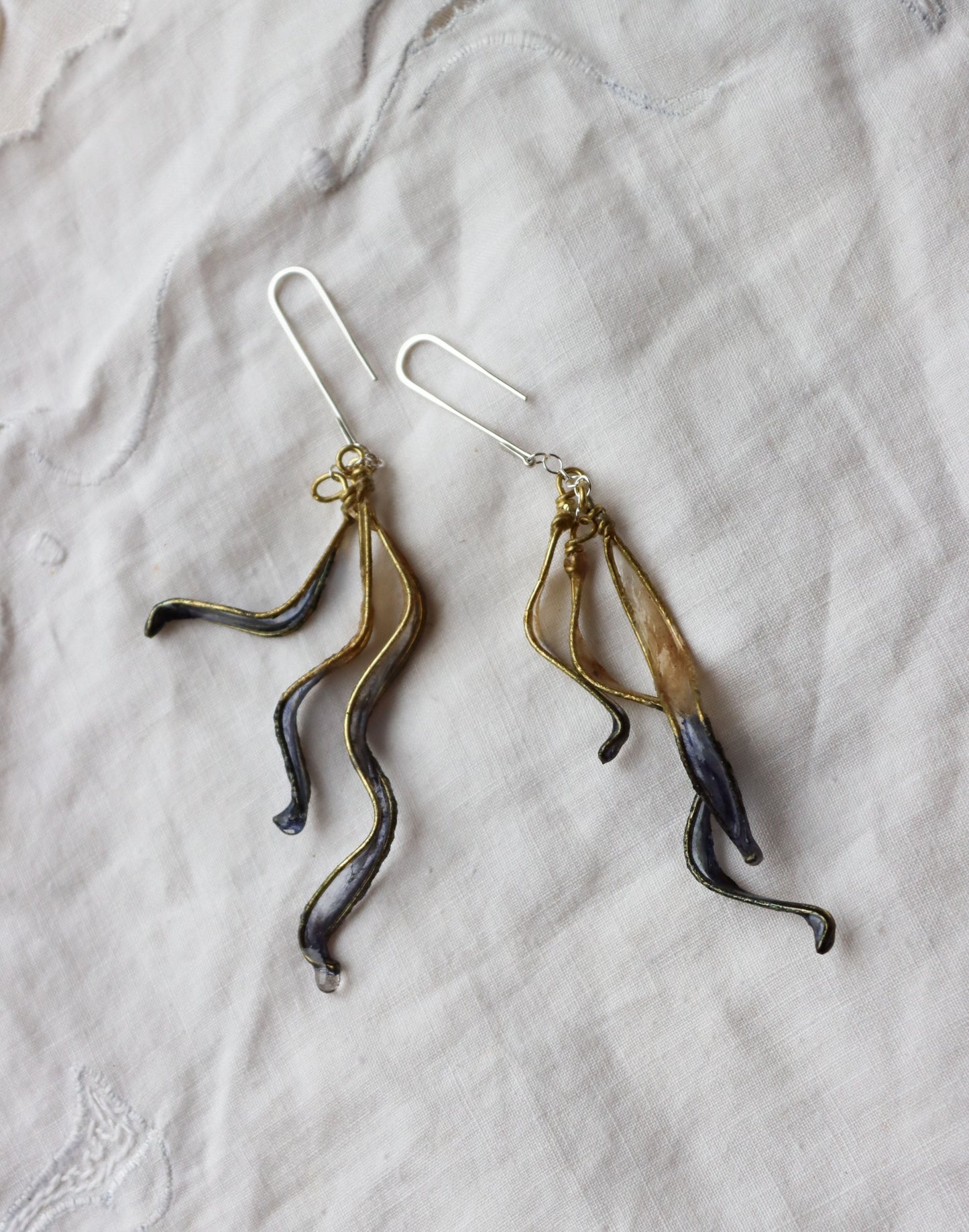 Petal Drop Earrings, small : indigo