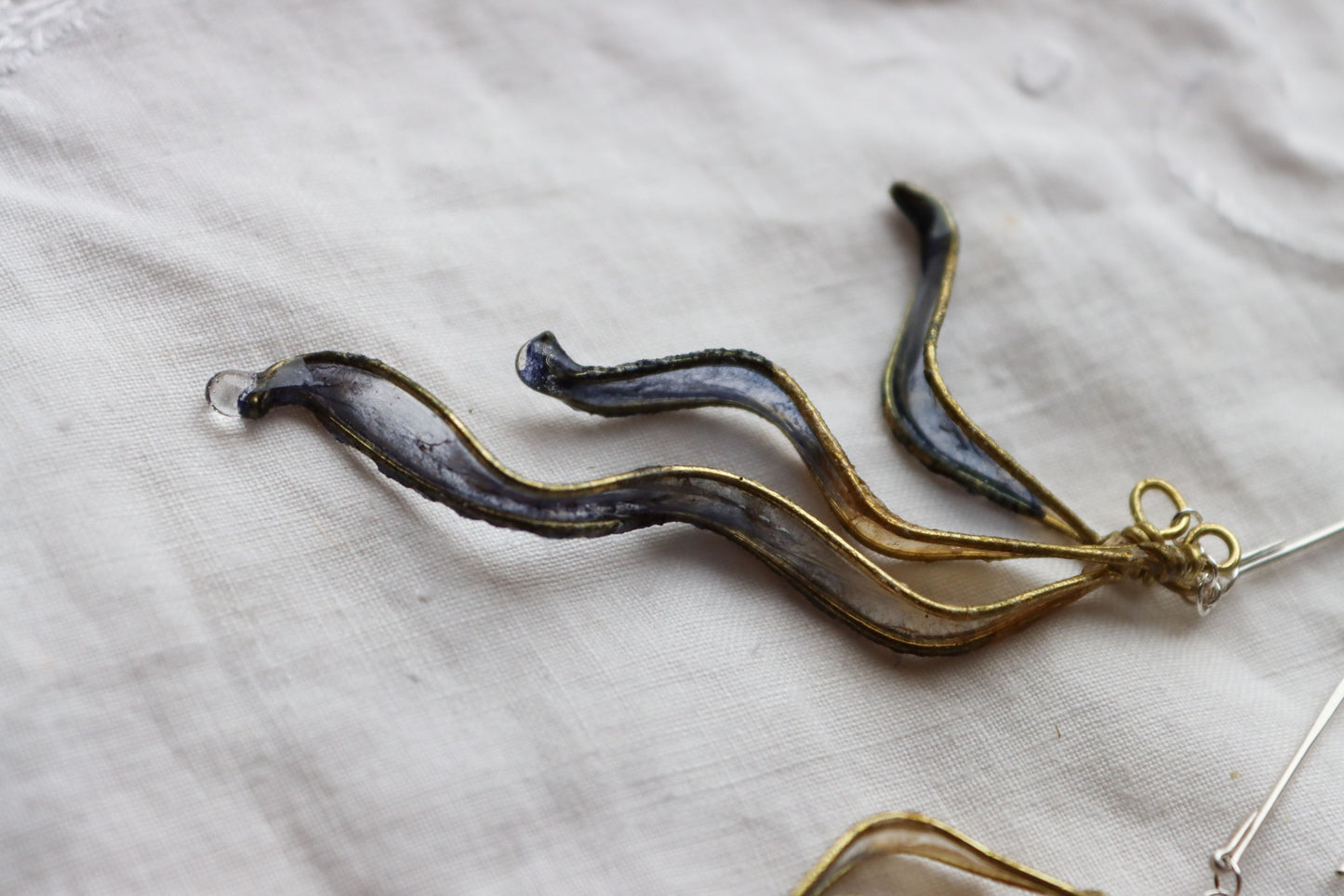 Petal Drop Earrings, small : indigo