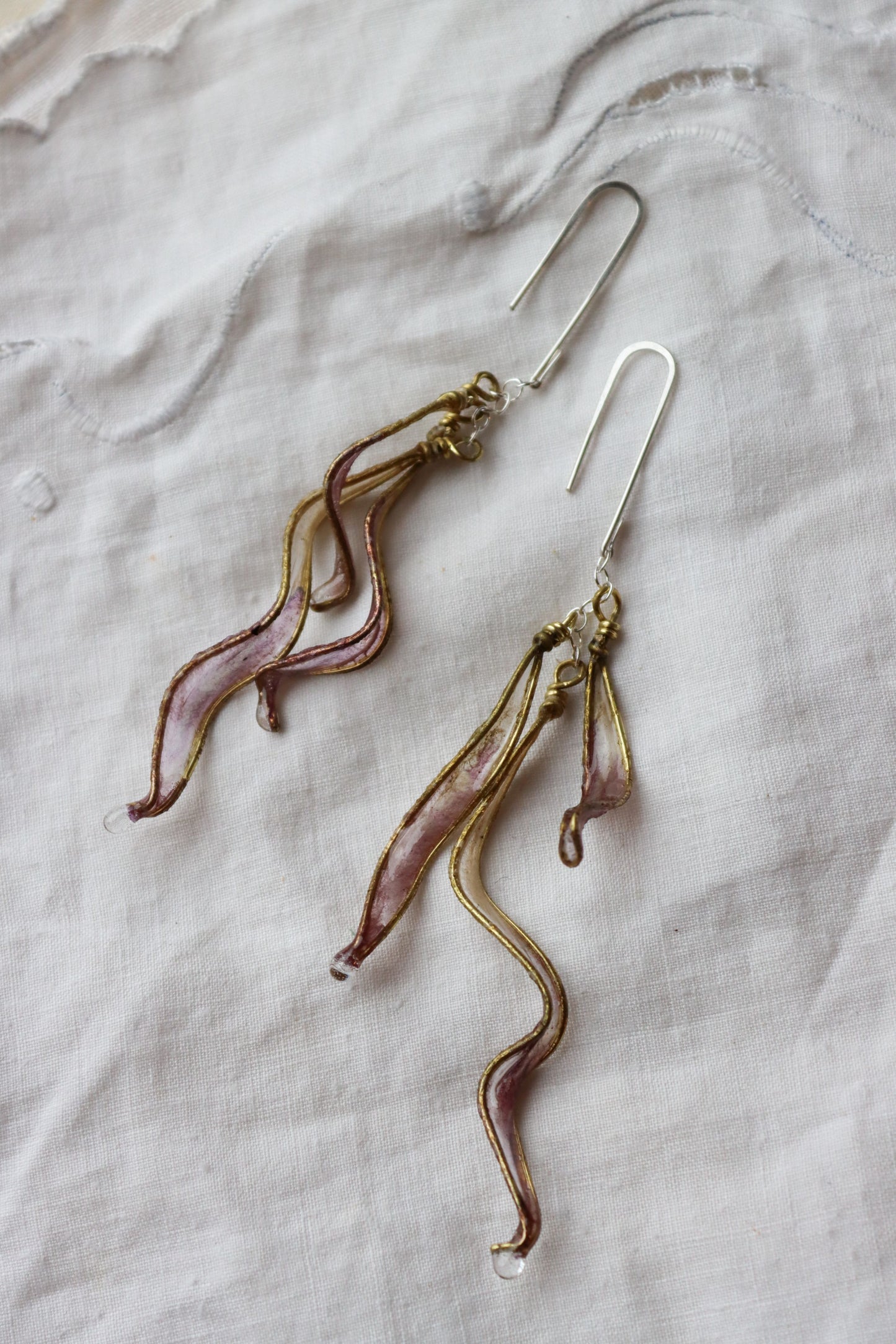 Petal Drop Earrings, small : lavender