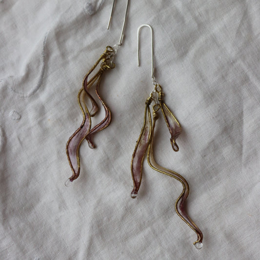 Petal Drop Earrings, small : lavender