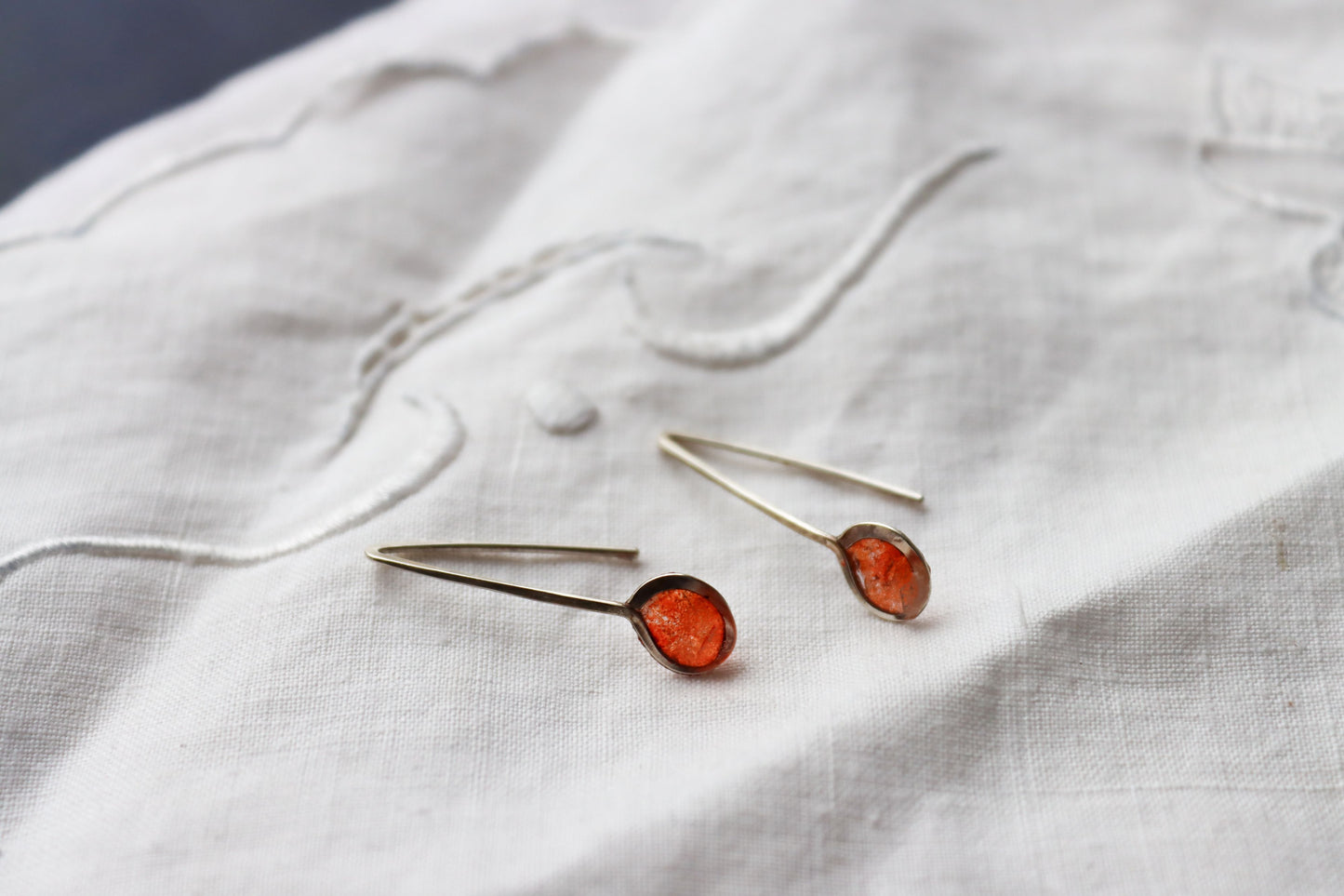 Silver Pond Earrings, Apricot