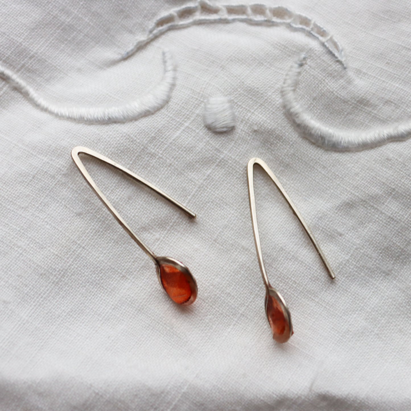 Silver Pond Earrings, Apricot