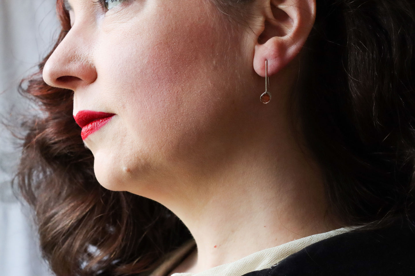 Silver Pond Earrings, Apricot